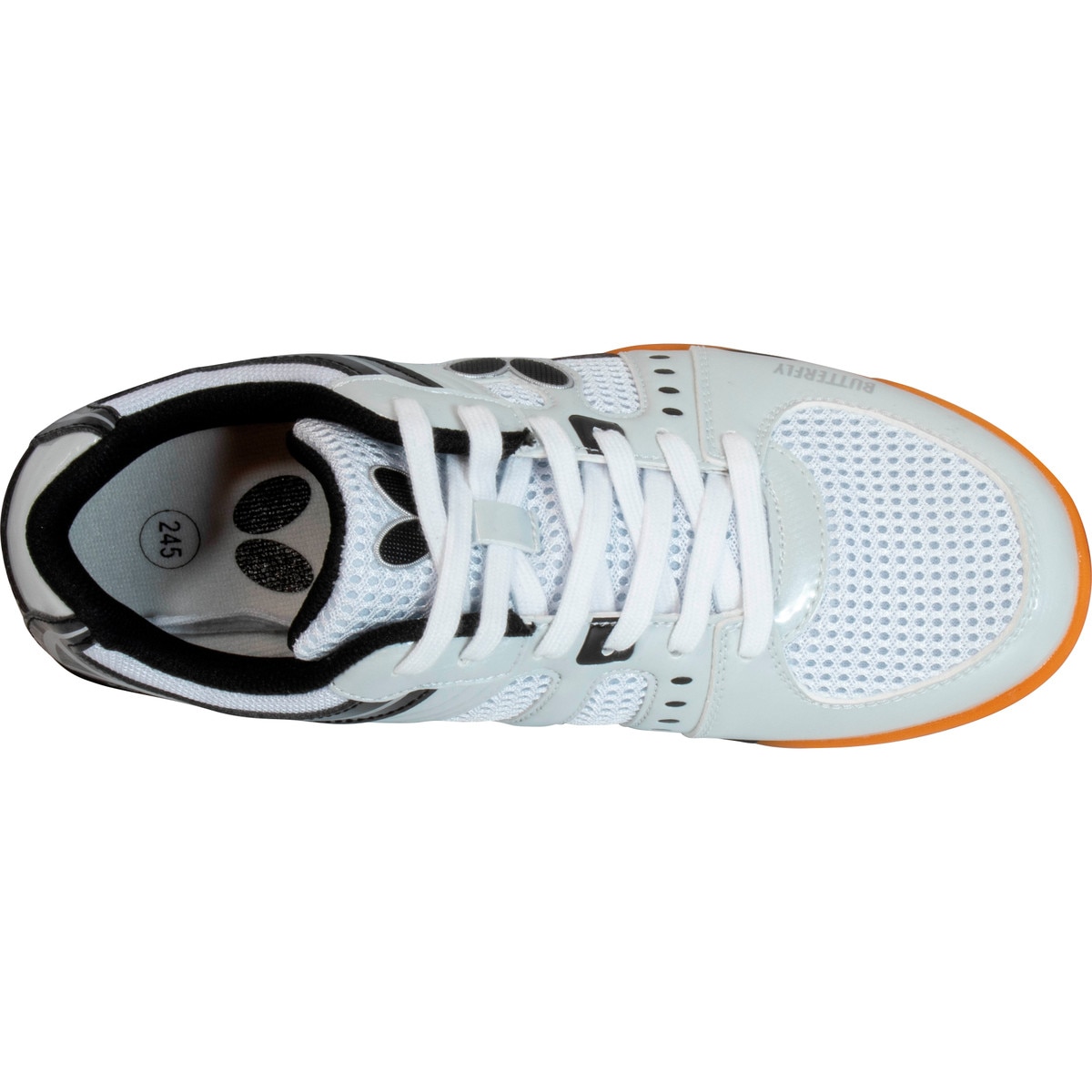 Lezoline Unizes Shoes: Top view of black shoe
